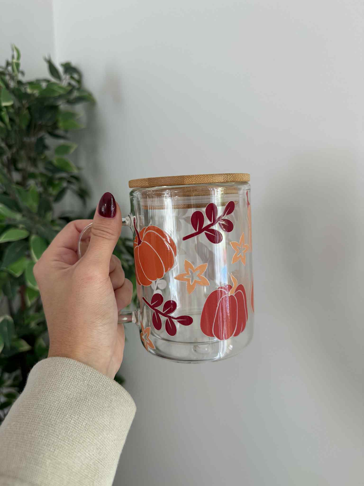 Tasse en verre « Sortie aux courges »