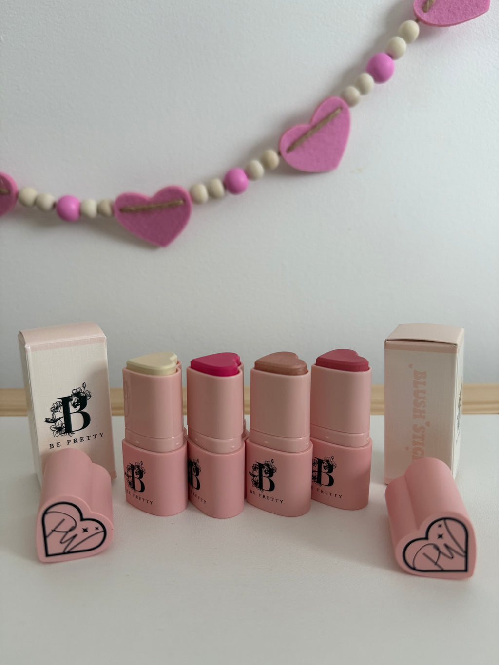 Nos minis blush en cœur biscuits au sucre