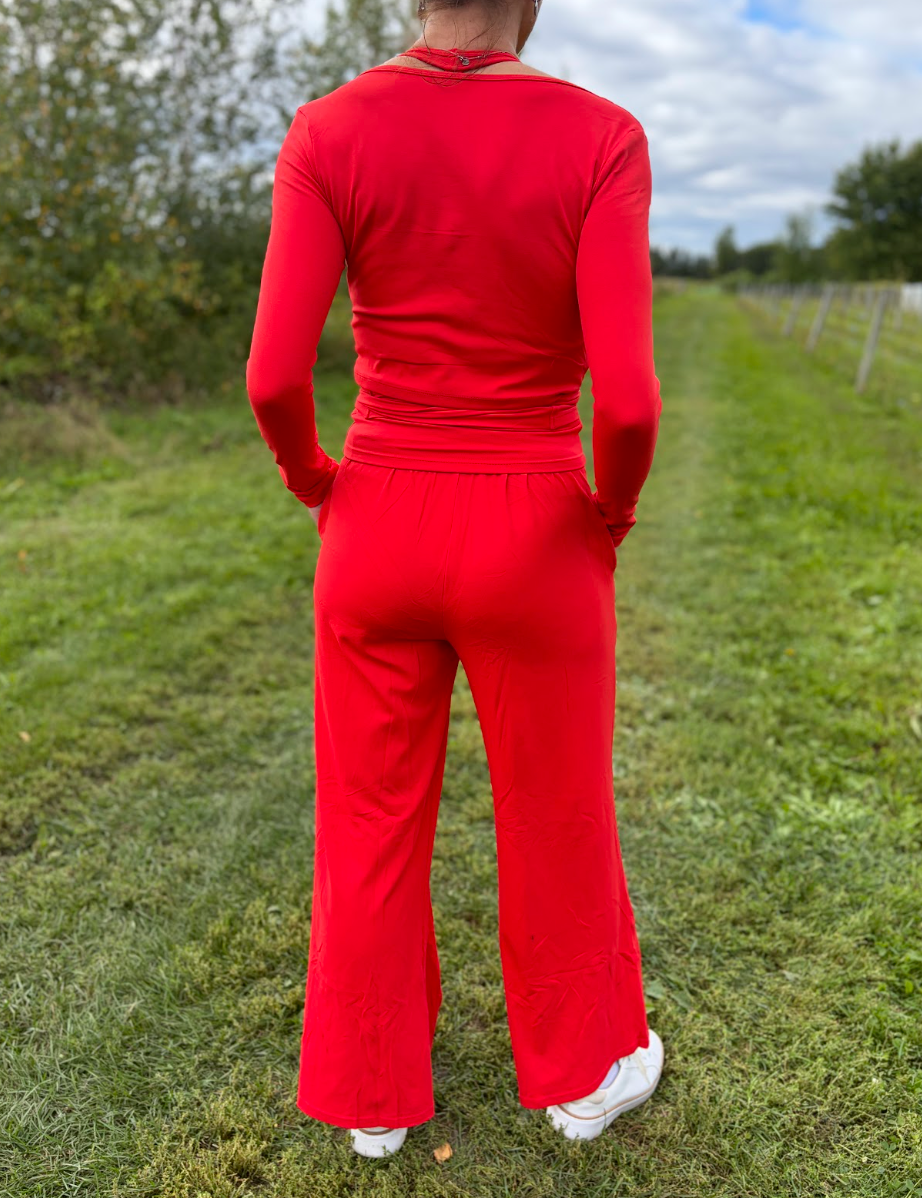 Le Pants Flow Rouge ovulatoire