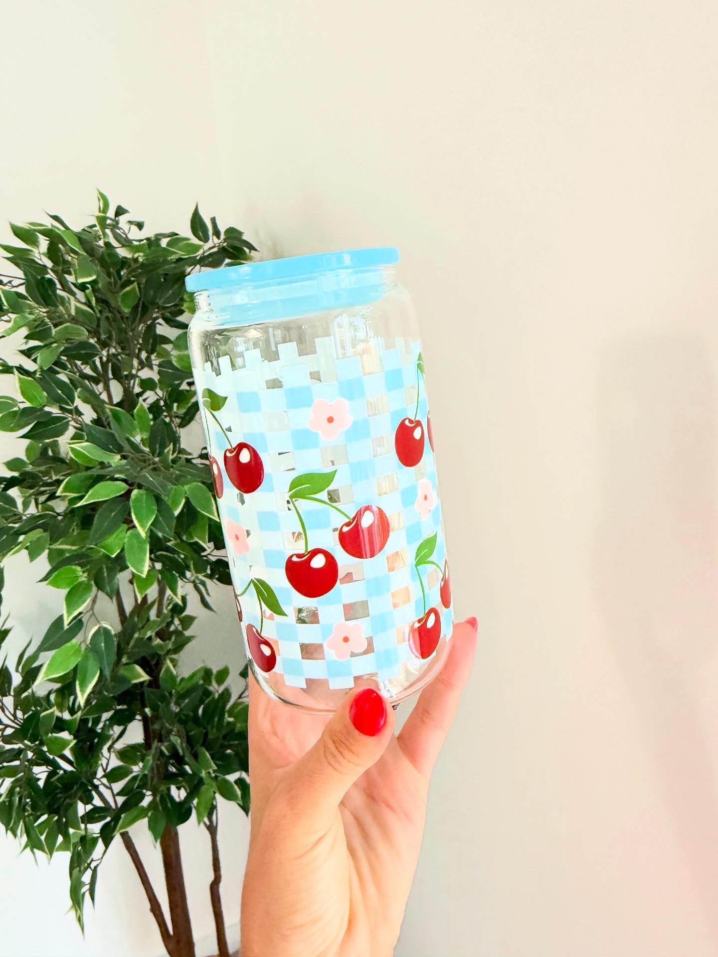 Verre 16 onces cerises d'été