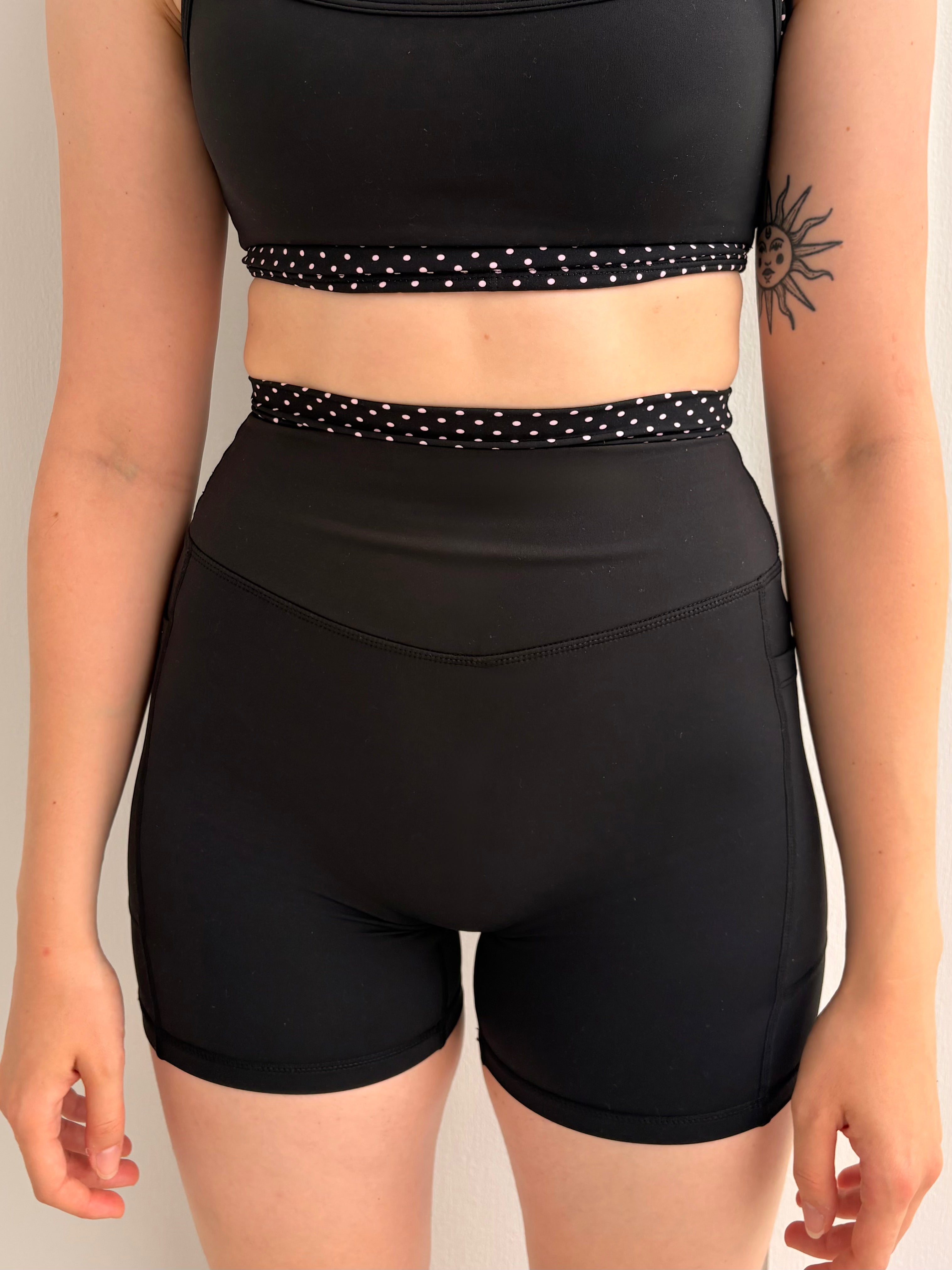 Le Biker Signature double Layer «Noir à pois roses»