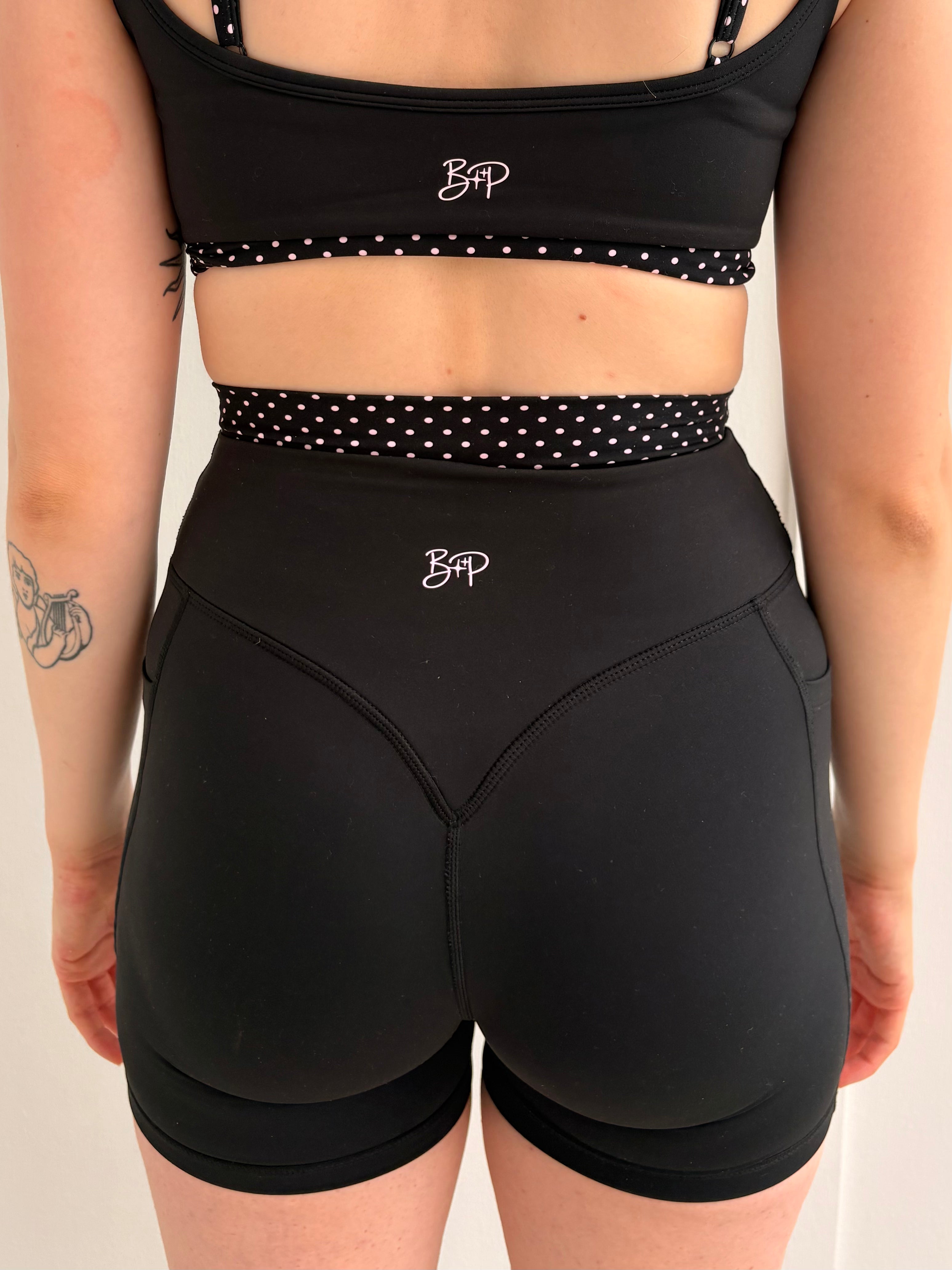 Le Biker Signature double Layer «Noir à pois roses»
