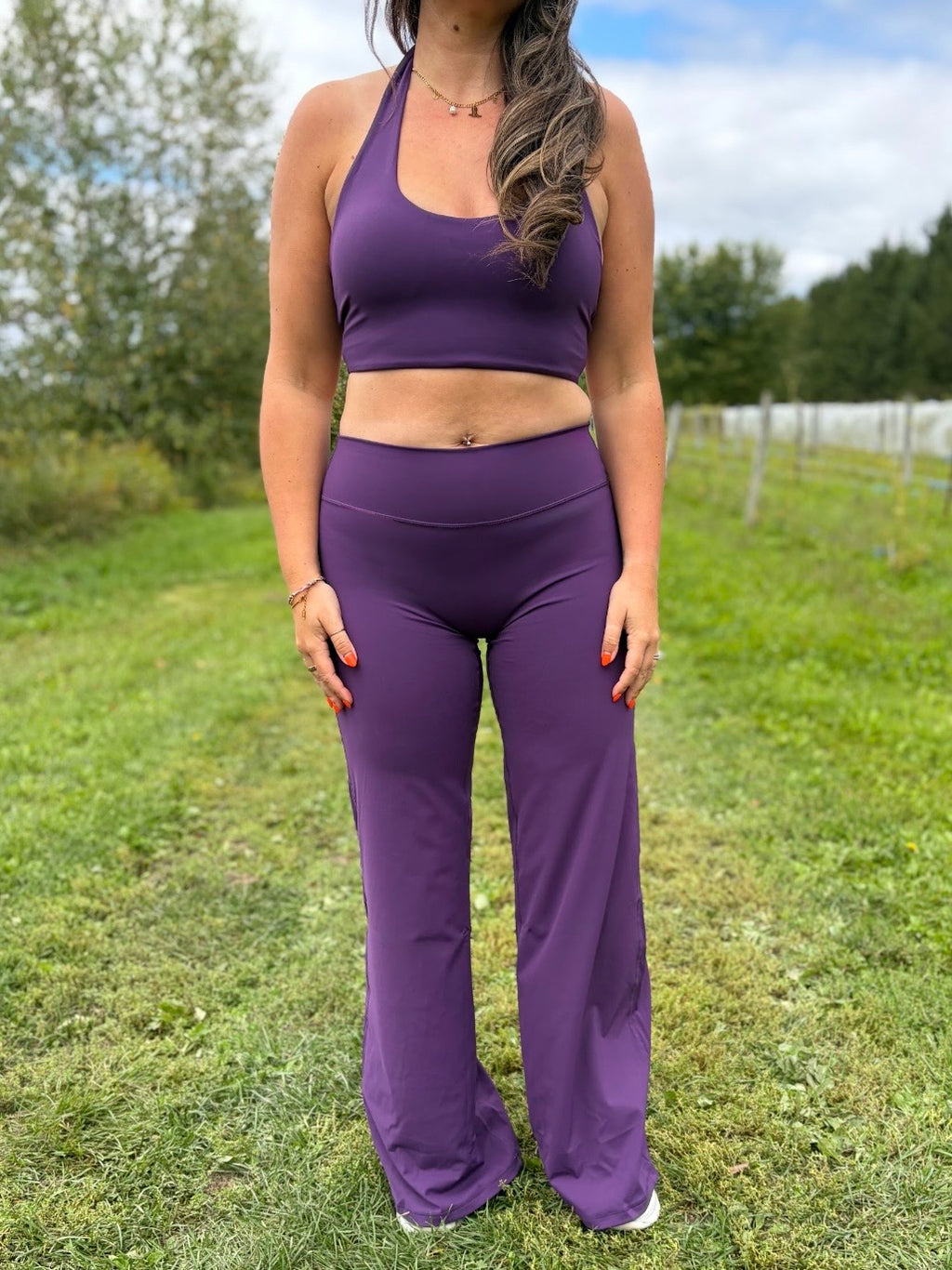 Le Pantalon Flare Signature Raisin