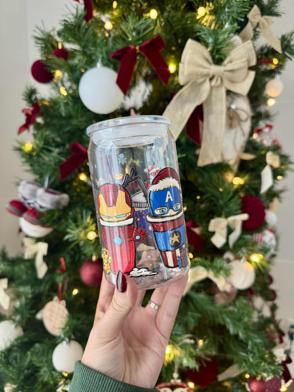 Verre plastique «Super Héros de Noël»
