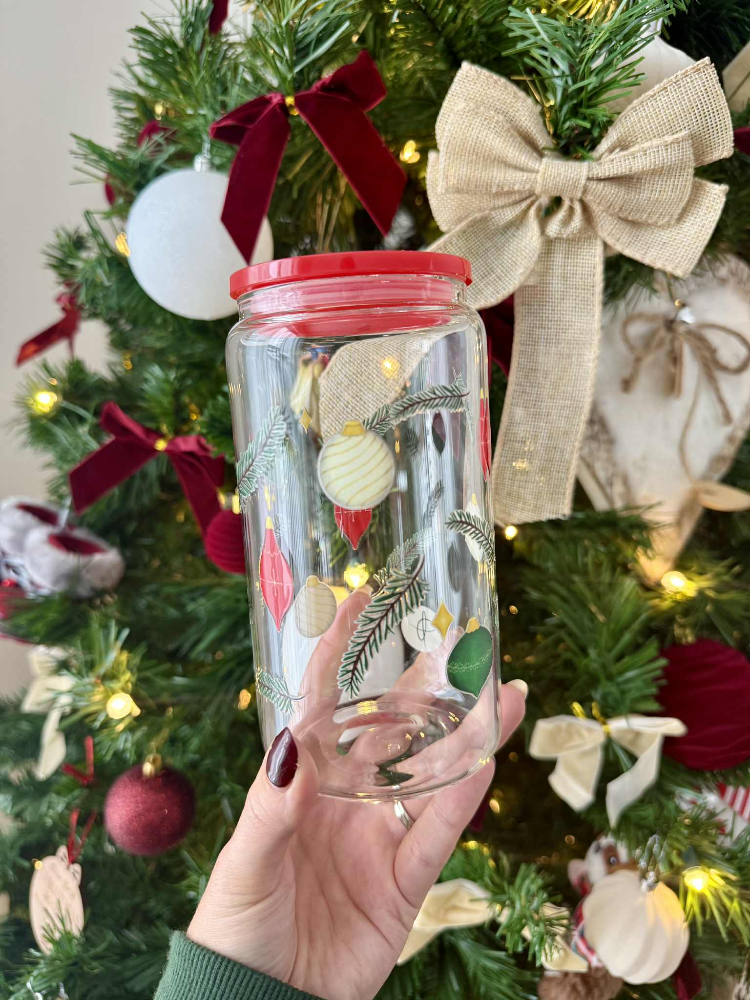 Verre 16 oz «Noël vintage»