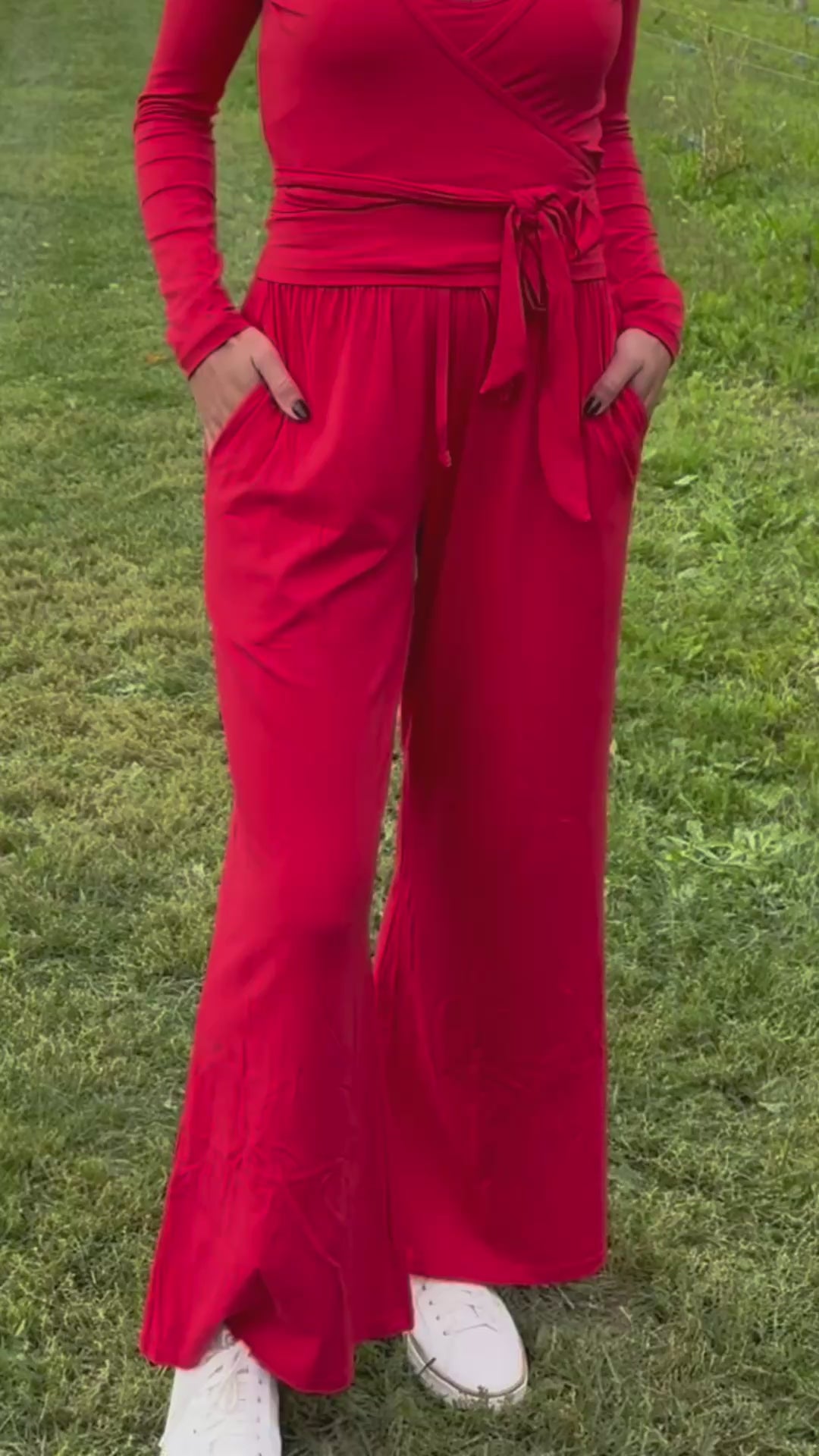 Le Pants Flow Rouge ovulatoire